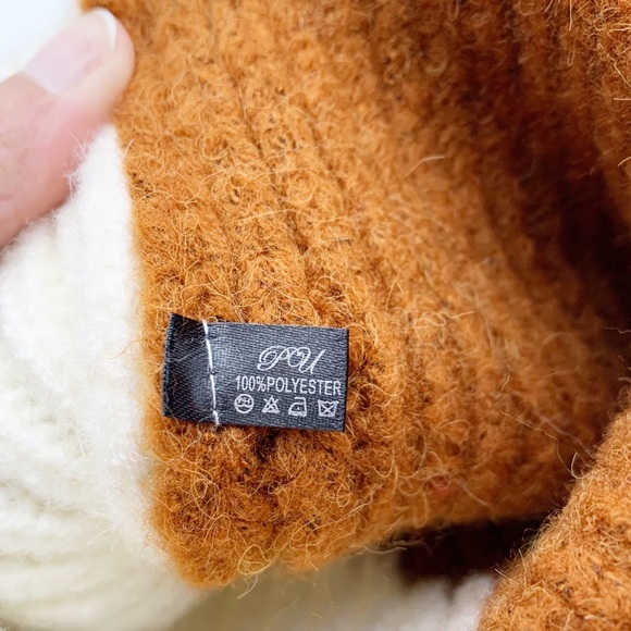 Majestic Filatures Deluxe Cuffed Beanie Hat for Baby in Rust and Cream - Picture 5 of 7